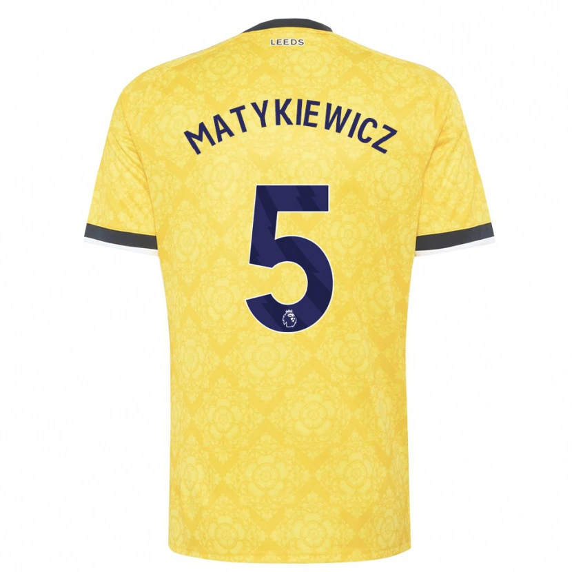 Danxen Herren Luke Matykiewicz #5 Gelb Weiß Schwarz Auswärtstrikot Trikot 2026/27 T-Shirt