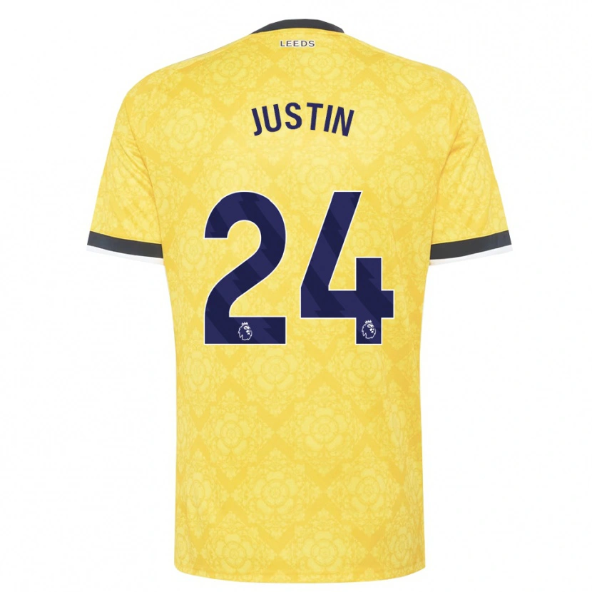 Danxen Herren James Justin #24 Gelb Weiß Schwarz Auswärtstrikot Trikot 2026/27 T-Shirt