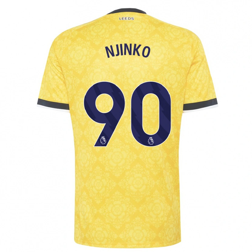 Danxen Herren Carrick Njinko #90 Gelb Weiß Schwarz Auswärtstrikot Trikot 2026/27 T-Shirt