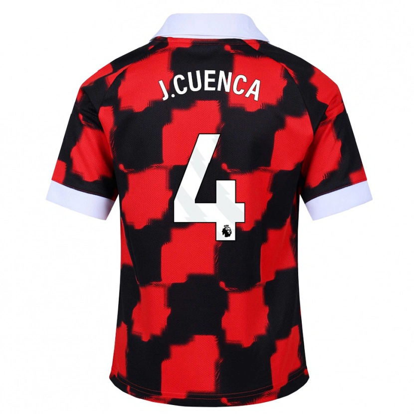 Danxen Herren Jorge Cuenca #4 Rot Weiß Schwarz Auswärtstrikot Trikot 2026/27 T-Shirt