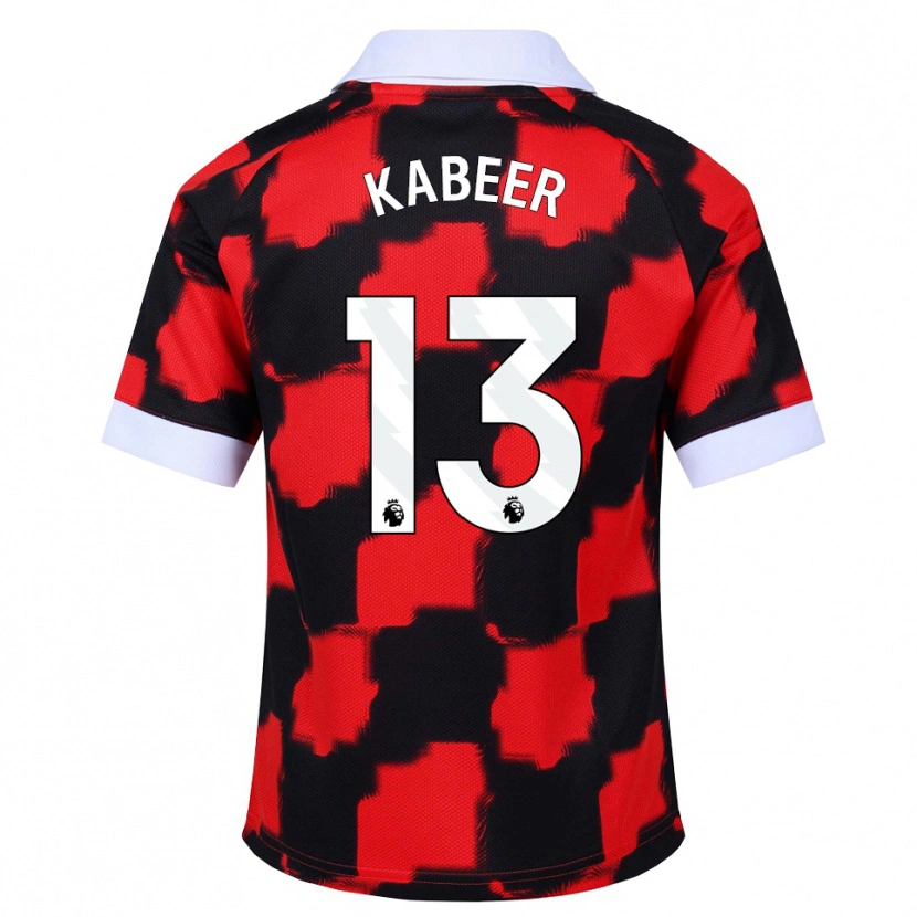 Danxen Herren Eric Kabeer #13 Rot Weiß Schwarz Auswärtstrikot Trikot 2026/27 T-Shirt