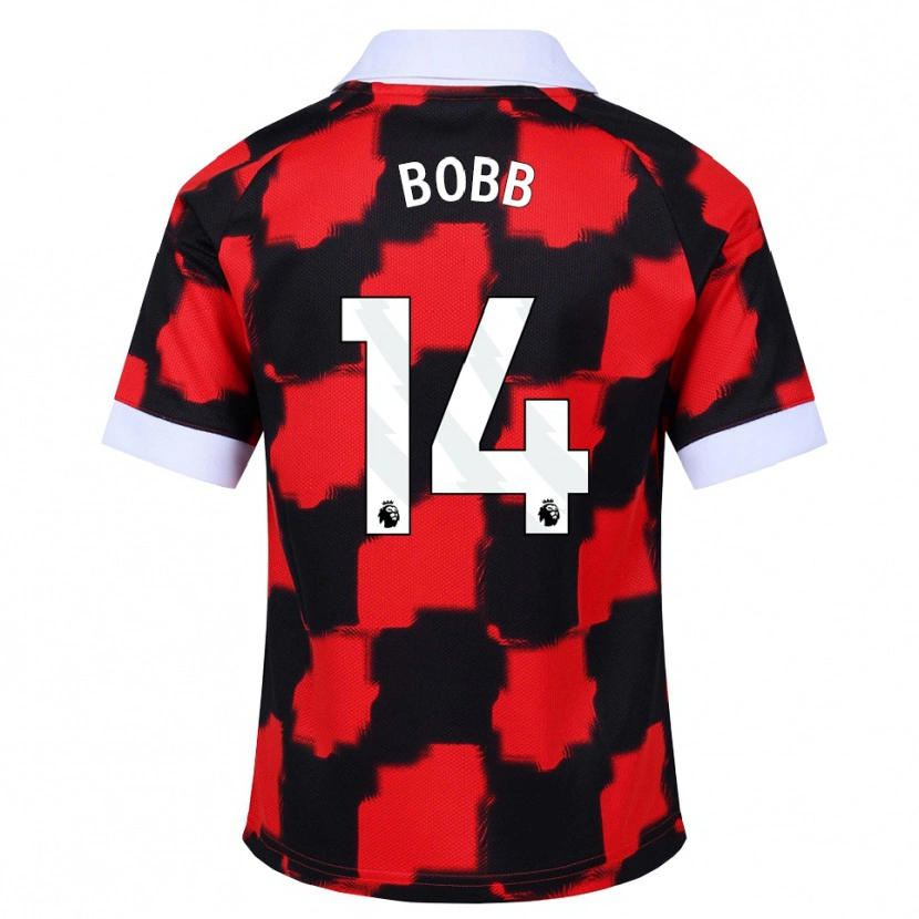 Danxen Herren Oscar Bobb #14 Rot Weiß Schwarz Auswärtstrikot Trikot 2026/27 T-Shirt