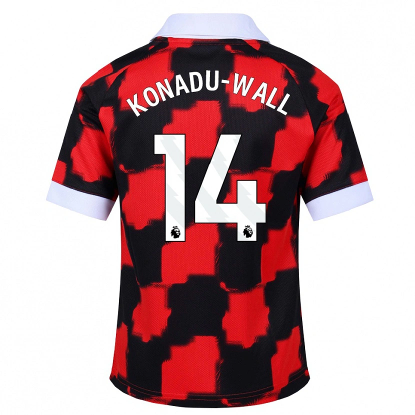 Danxen Herren Lewis Konadu-Wall #14 Rot Weiß Schwarz Auswärtstrikot Trikot 2026/27 T-Shirt