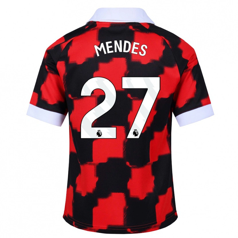 Danxen Herren Megalie Mendes #27 Rot Weiß Schwarz Auswärtstrikot Trikot 2026/27 T-Shirt