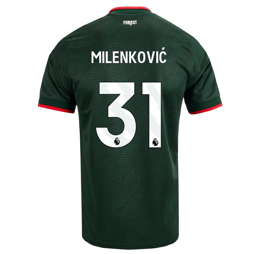 Danxen Herren Nikola Milenković #31 Dunkelgrün Rot Auswärtstrikot Trikot 2026/27 T-Shirt