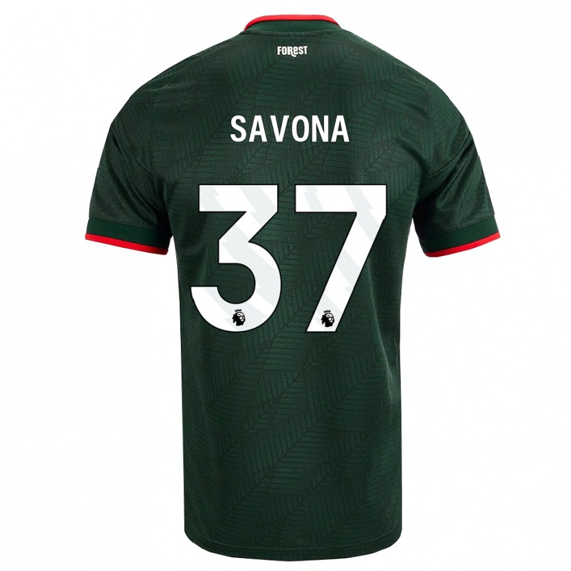 Danxen Herren Nicolò Savona #37 Dunkelgrün Rot Auswärtstrikot Trikot 2026/27 T-Shirt