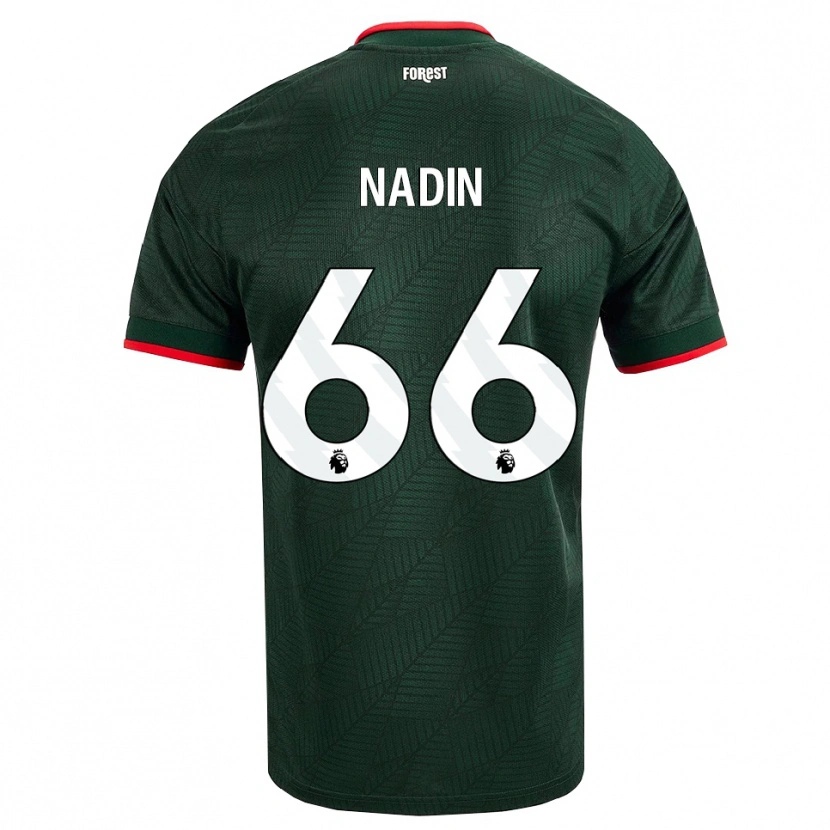 Danxen Herren Jack Nadin #66 Dunkelgrün Rot Auswärtstrikot Trikot 2026/27 T-Shirt