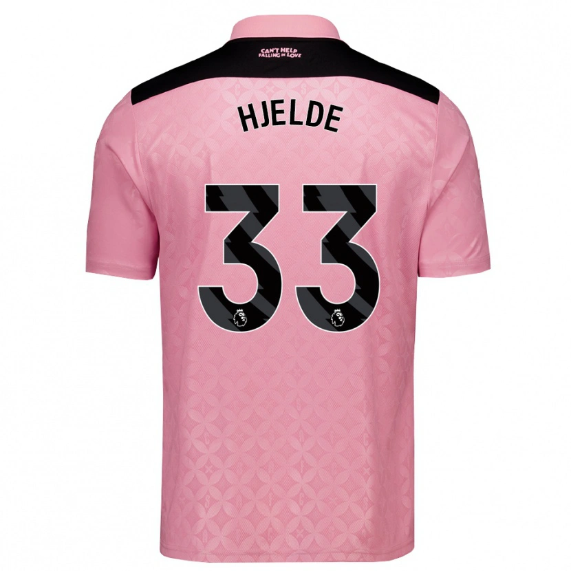 Danxen Herren Leo Fuhr Hjelde #33 Hellrosa Schwarz Auswärtstrikot Trikot 2026/27 T-Shirt