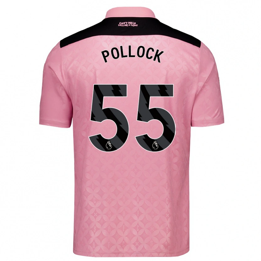 Danxen Herren Alfie Pollock #55 Hellrosa Schwarz Auswärtstrikot Trikot 2026/27 T-Shirt