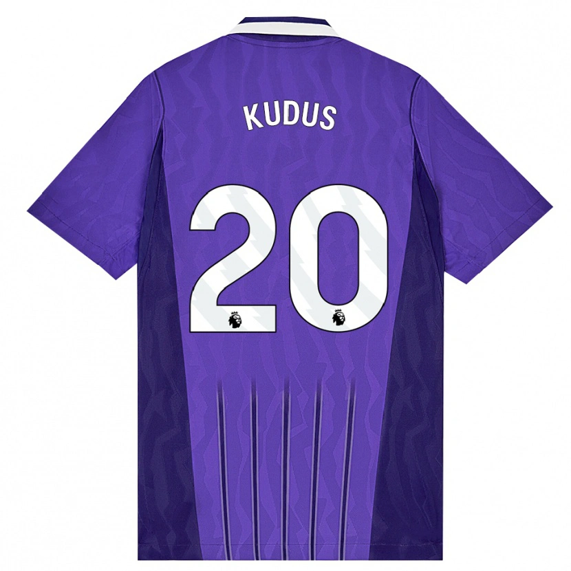Danxen Herren Mohammed Kudus #20 Violett Weiß Ausweichtrikot Trikot 2026/27 T-Shirt