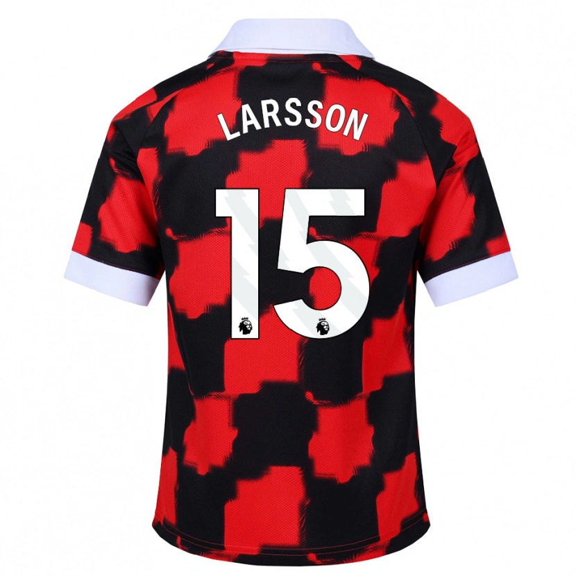 Danxen Herren Hugo Larsson #15 Rot Weiß Schwarz Auswärtstrikot Trikot 2026/27 T-Shirt