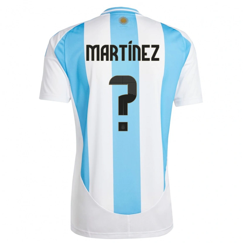 Danxen Kinder Argentinien Agustín Martínez #0 Weiß Blau Heimtrikot Trikot 24-26 T-Shirt