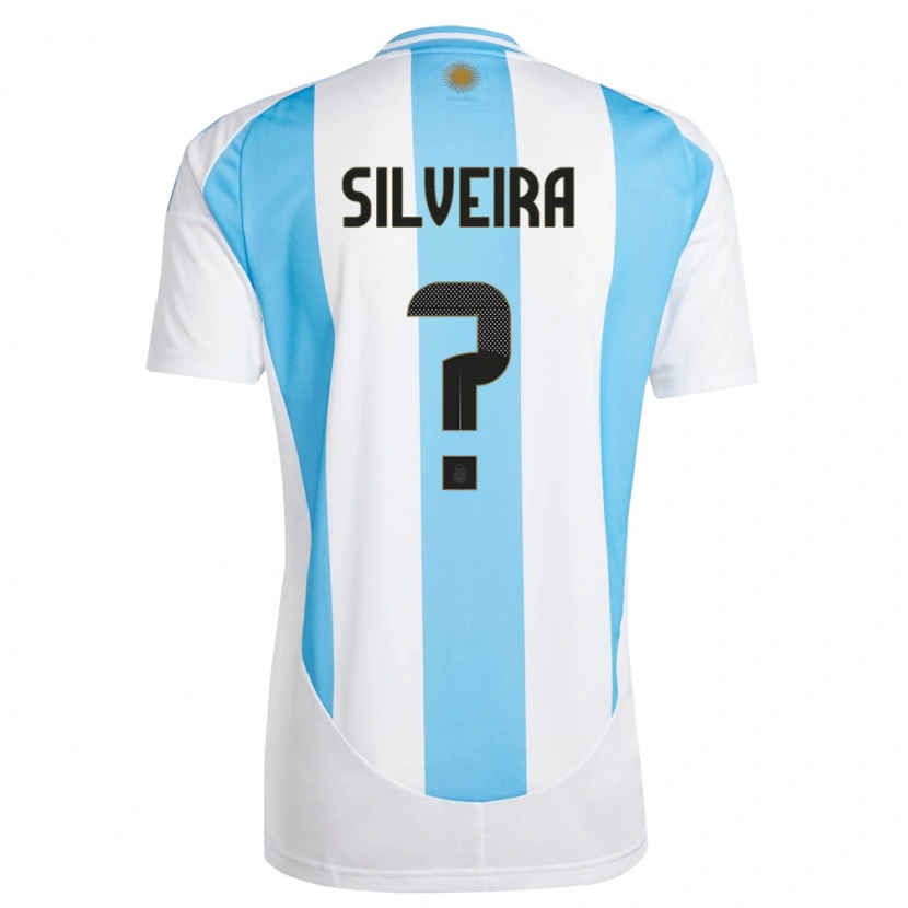 Danxen Kinder Argentinien Santiago Silveira #0 Weiß Blau Heimtrikot Trikot 24-26 T-Shirt