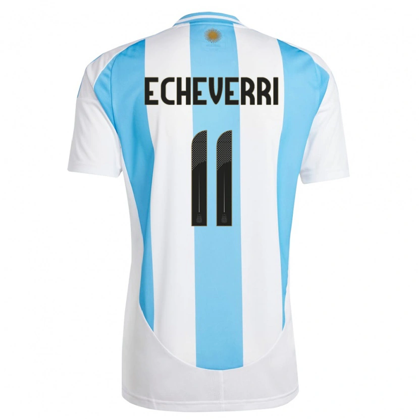Danxen Kinder Argentinien Claudio Echeverri #11 Weiß Blau Heimtrikot Trikot 24-26 T-Shirt