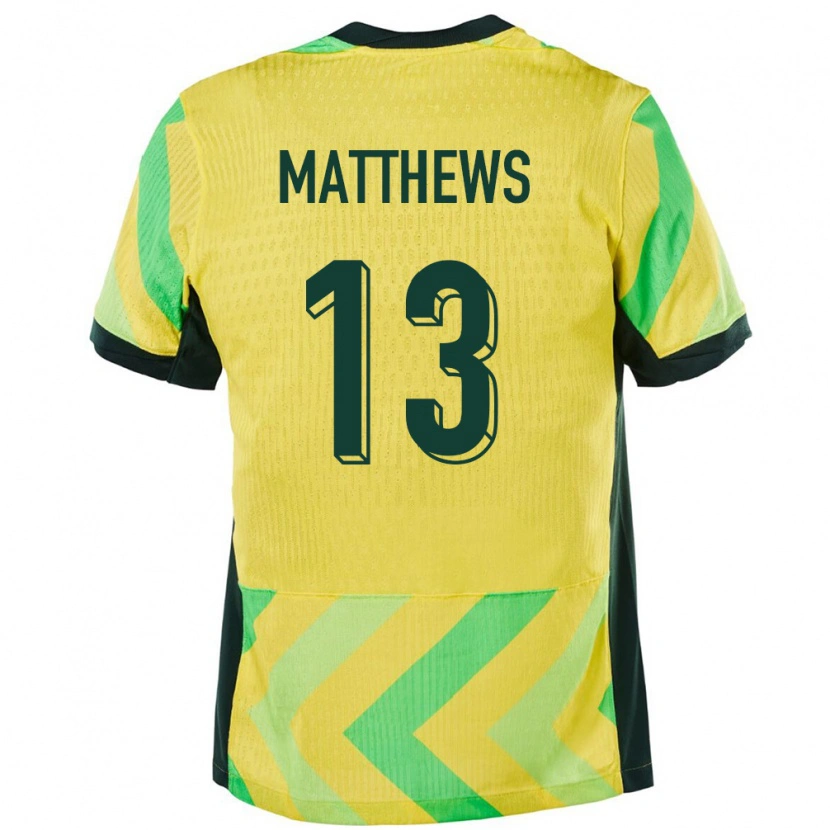 Danxen Kinder Australien Hayden Matthews #13 Golden Heimtrikot Trikot 24-26 T-Shirt