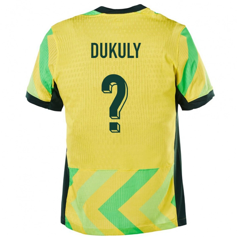 Danxen Kinder Australien Yaya Dukuly #0 Golden Heimtrikot Trikot 24-26 T-Shirt