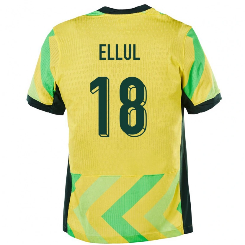Danxen Kinder Australien Noah Ellul #18 Golden Heimtrikot Trikot 24-26 T-Shirt