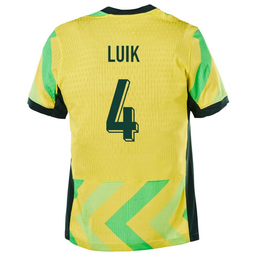 Danxen Kinder Australien Aivi Luik #4 Golden Heimtrikot Trikot 24-26 T-Shirt
