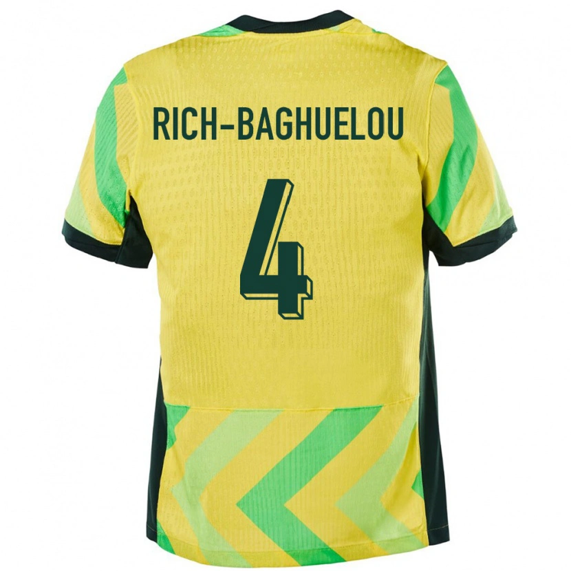 Danxen Kinder Australien Jay Rich Baghuelou #4 Golden Heimtrikot Trikot 24-26 T-Shirt