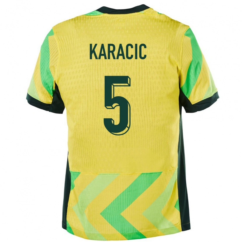 Danxen Kinder Australien Fran Karacic #5 Golden Heimtrikot Trikot 24-26 T-Shirt