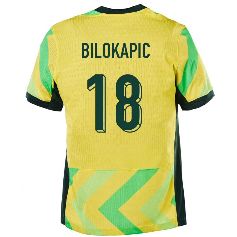 Danxen Kinder Australien Nicholas Bilokapic #18 Golden Heimtrikot Trikot 24-26 T-Shirt