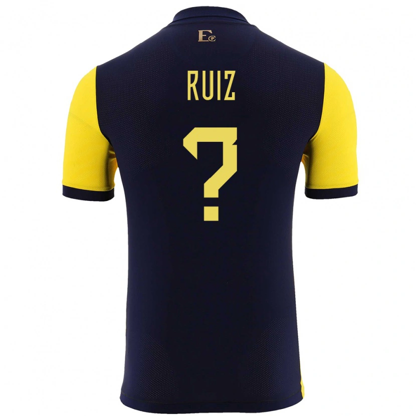 Danxen Kinder Ecuador Elkin Ruiz #0 Gelb Heimtrikot Trikot 24-26 T-Shirt