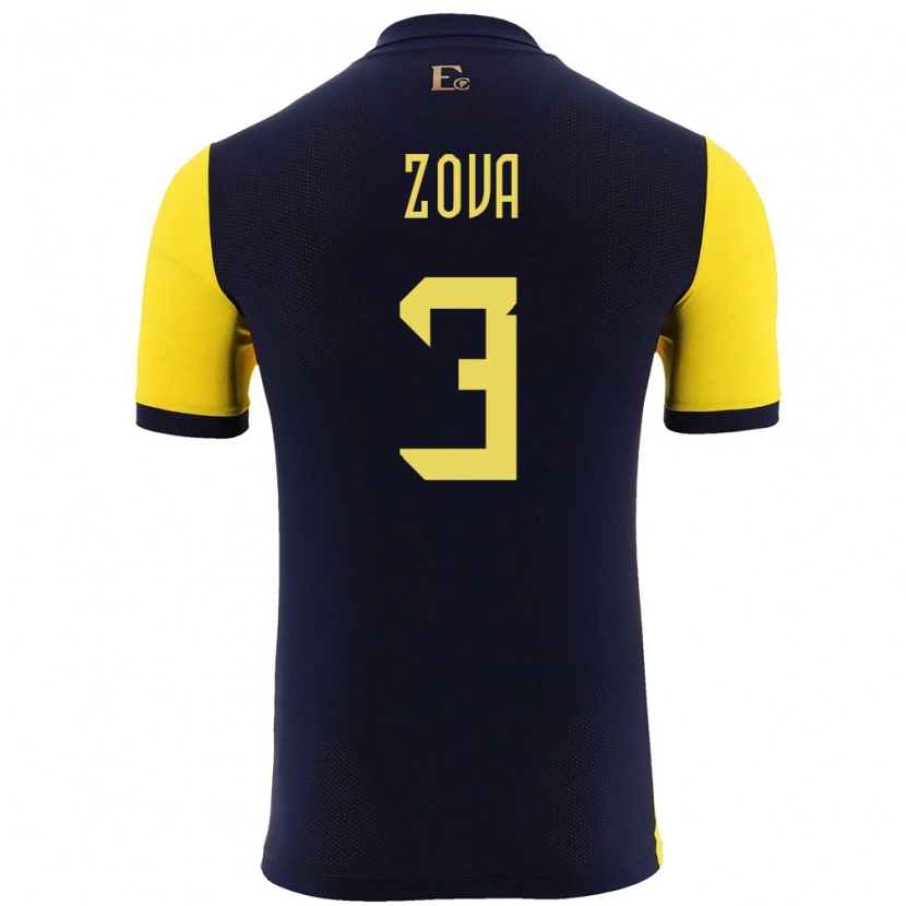 Danxen Kinder Ecuador Alex Zova #3 Gelb Heimtrikot Trikot 24-26 T-Shirt