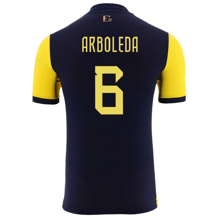 Danxen Kinder Ecuador Edu Arboleda #6 Gelb Heimtrikot Trikot 24-26 T-Shirt