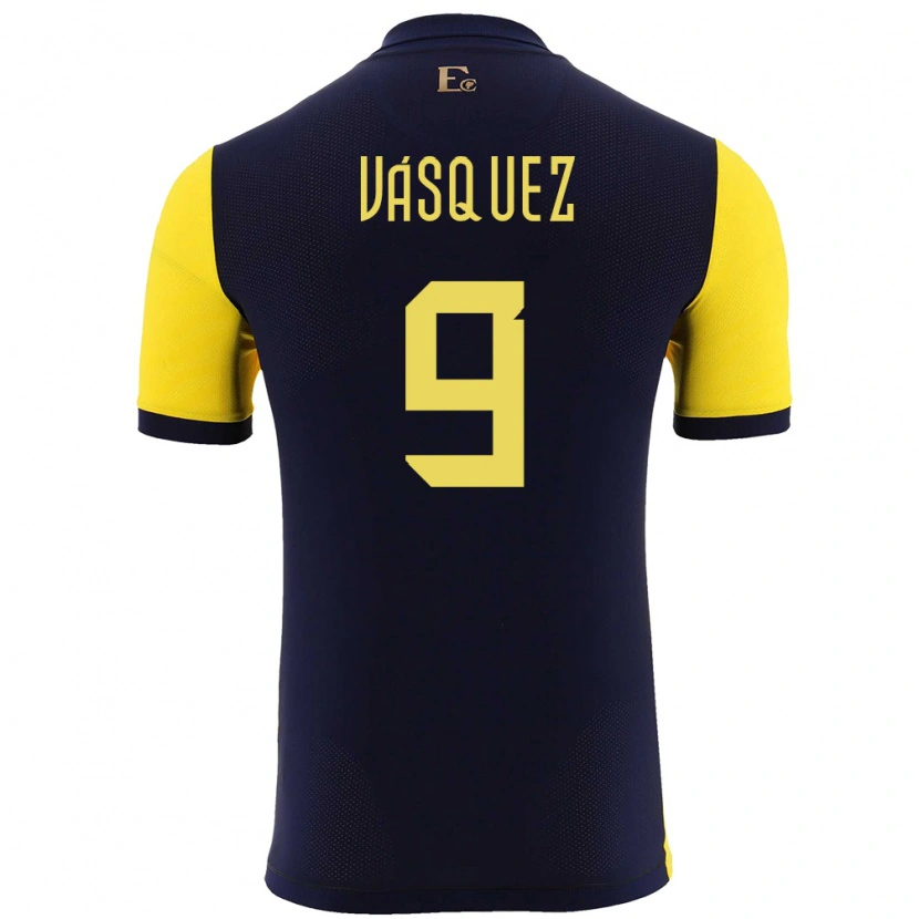 Danxen Kinder Ecuador Yandri Vásquez #9 Gelb Heimtrikot Trikot 24-26 T-Shirt