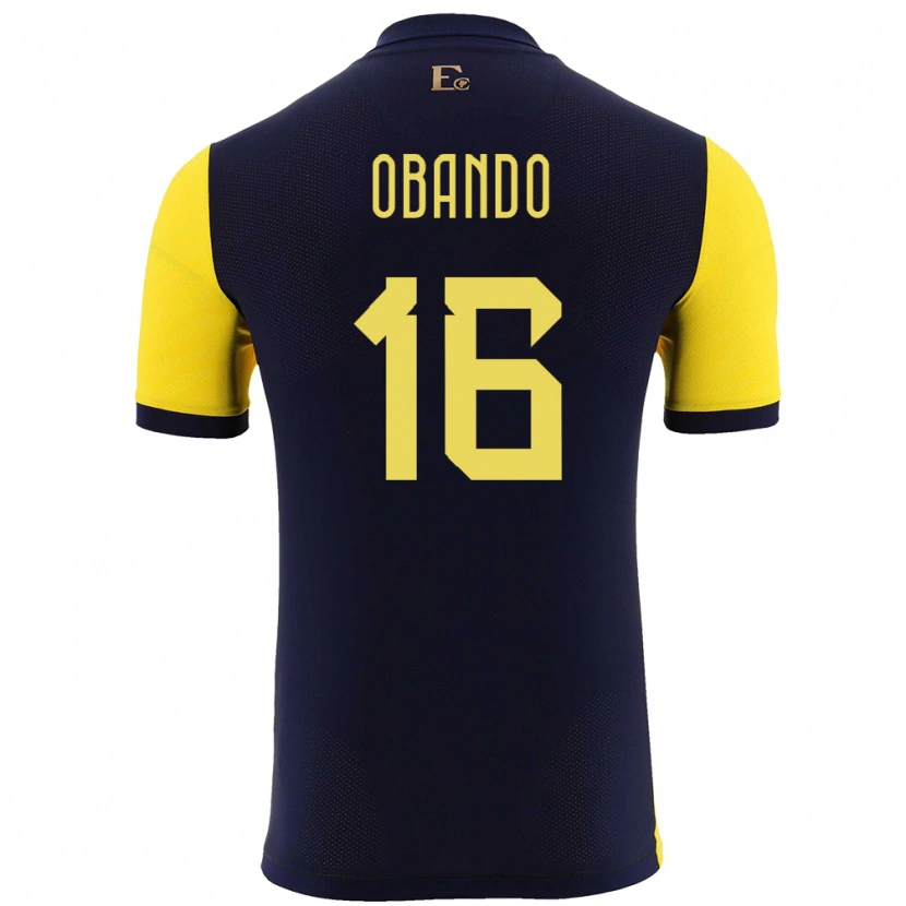 Danxen Kinder Ecuador Allen Obando #16 Gelb Heimtrikot Trikot 24-26 T-Shirt