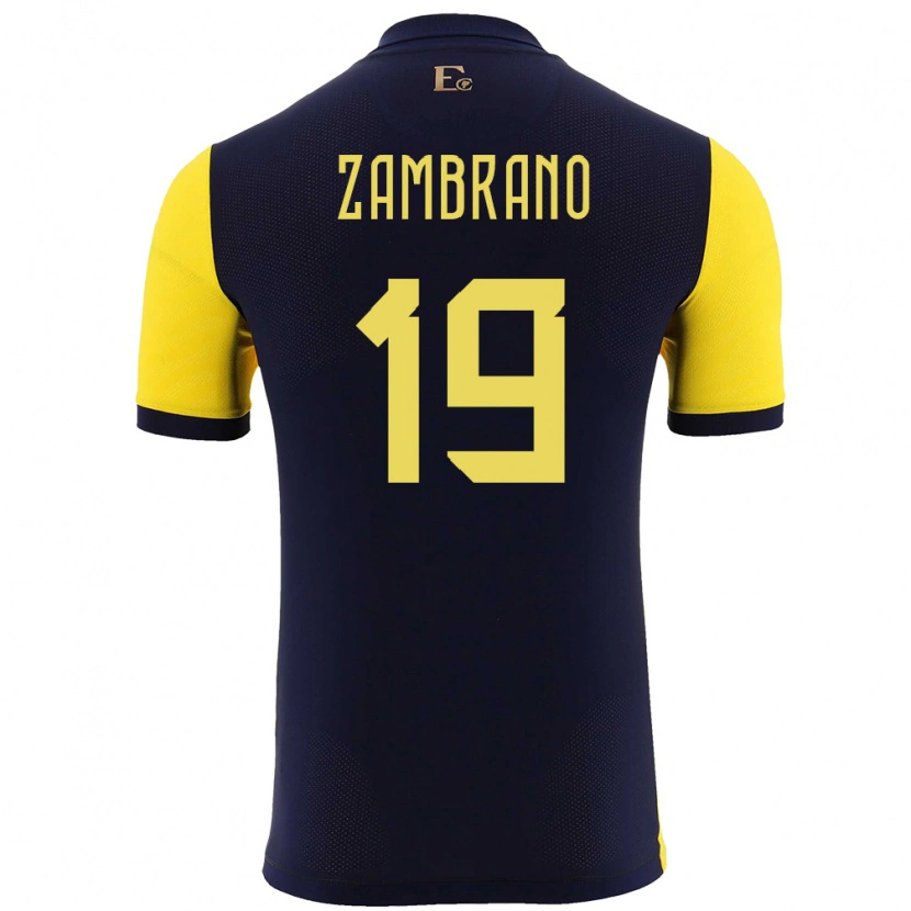 Danxen Kinder Ecuador Cristhoper Zambrano #19 Gelb Heimtrikot Trikot 24-26 T-Shirt