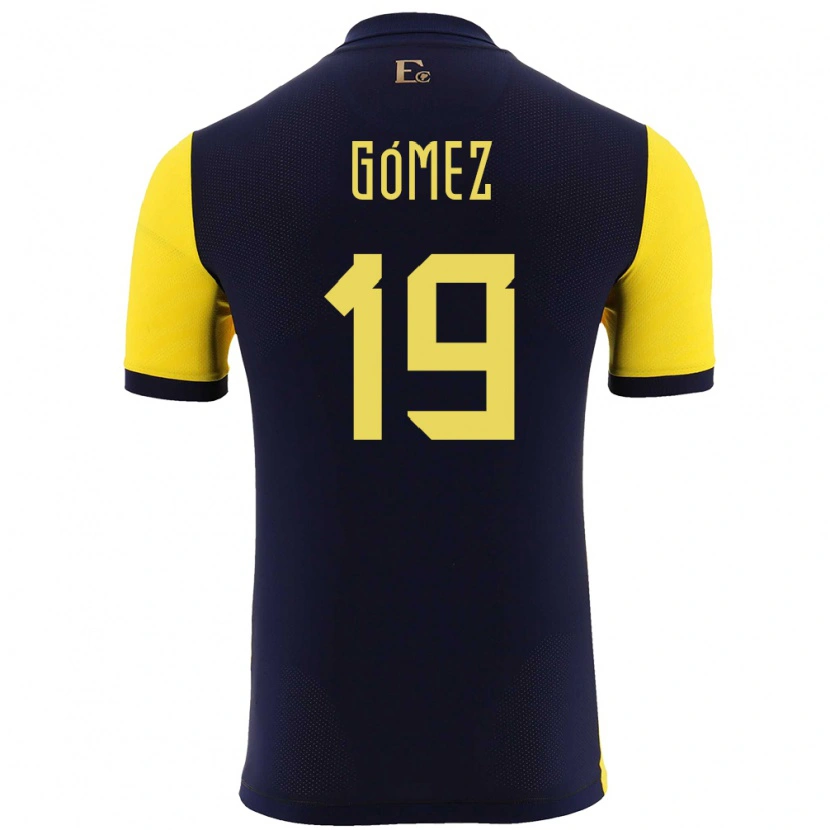 Danxen Kinder Ecuador Aníbal Gómez #19 Gelb Heimtrikot Trikot 24-26 T-Shirt
