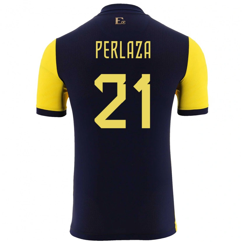 Danxen Kinder Ecuador Ronald Perlaza #21 Gelb Heimtrikot Trikot 24-26 T-Shirt