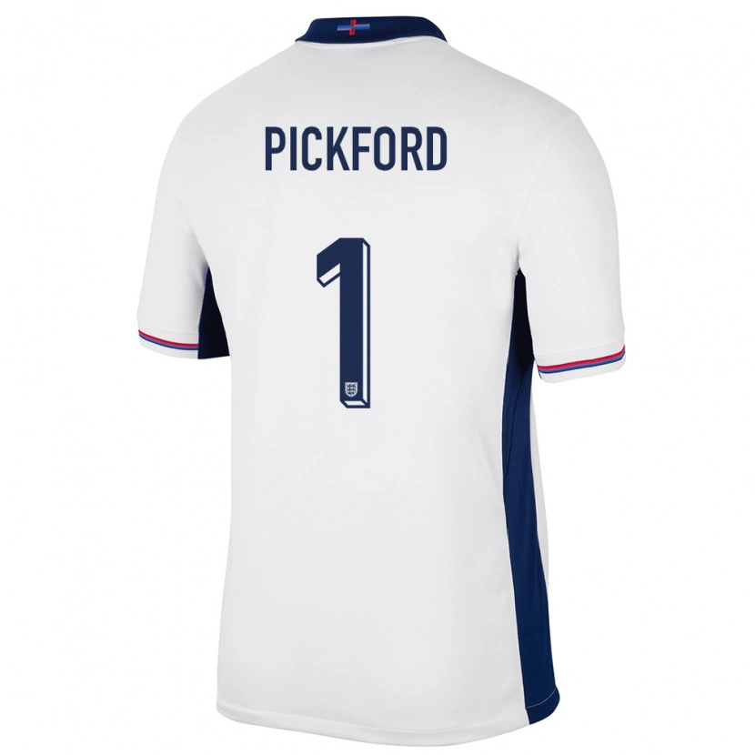 Danxen Kinder England Jordan Pickford #1 Weiß Heimtrikot Trikot 24-26 T-Shirt