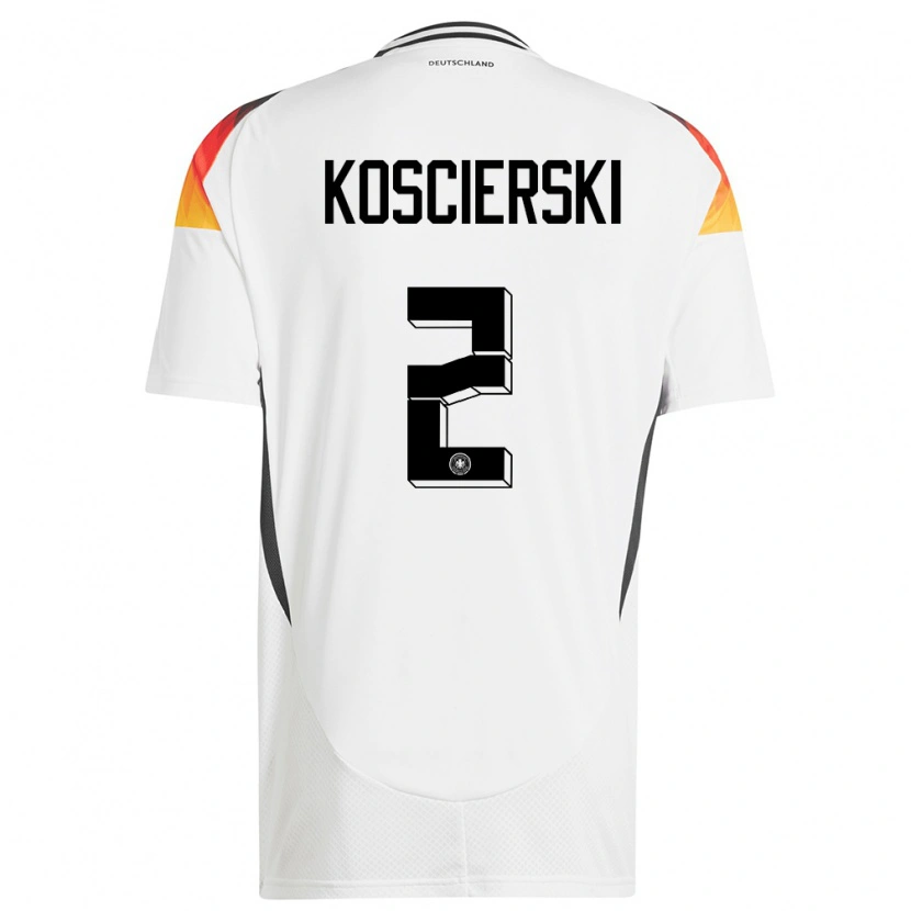 Danxen Kinder Deutschland Kacper Koscierski #2 Weiß Heimtrikot Trikot 24-26 T-Shirt