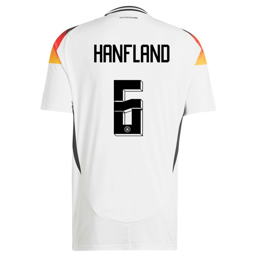 Danxen Kinder Deutschland Paul Hanfland #6 Weiß Heimtrikot Trikot 24-26 T-Shirt