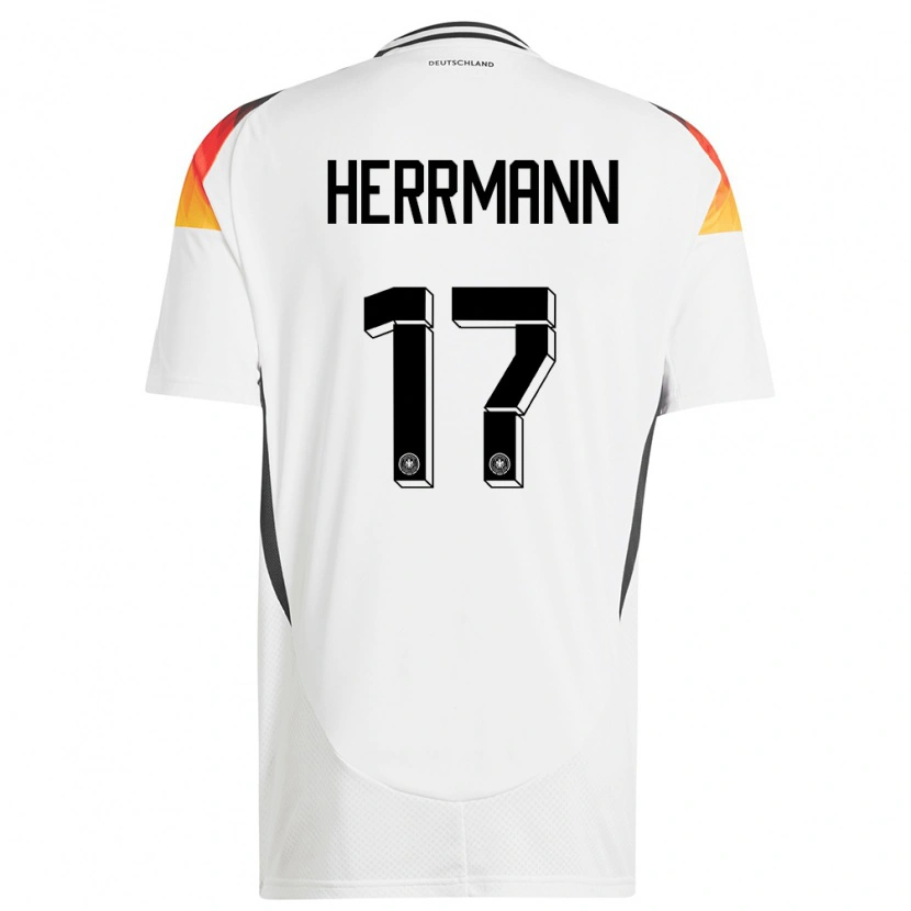 Danxen Kinder Deutschland Charles Herrmann #17 Weiß Heimtrikot Trikot 24-26 T-Shirt