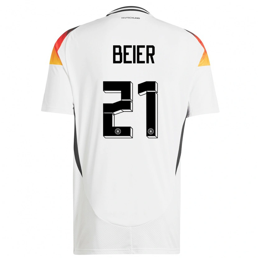 Danxen Kinder Deutschland Maximilian Beier #21 Weiß Heimtrikot Trikot 24-26 T-Shirt