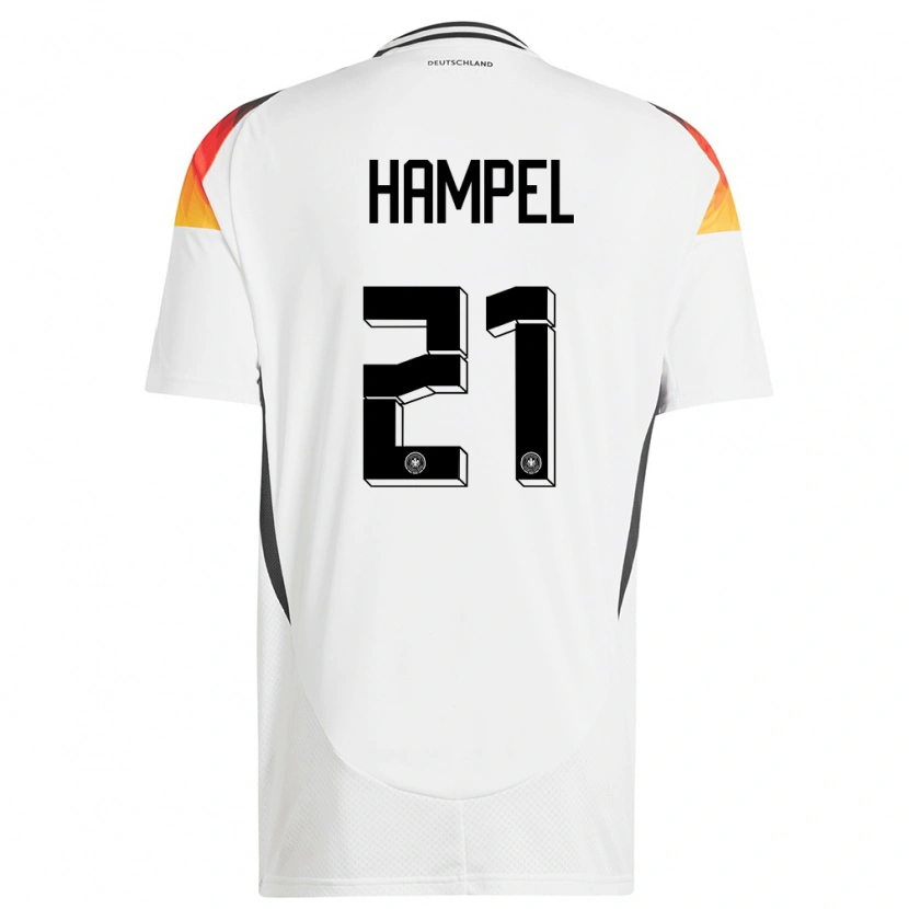 Danxen Kinder Deutschland Luca Hampel #21 Weiß Heimtrikot Trikot 24-26 T-Shirt