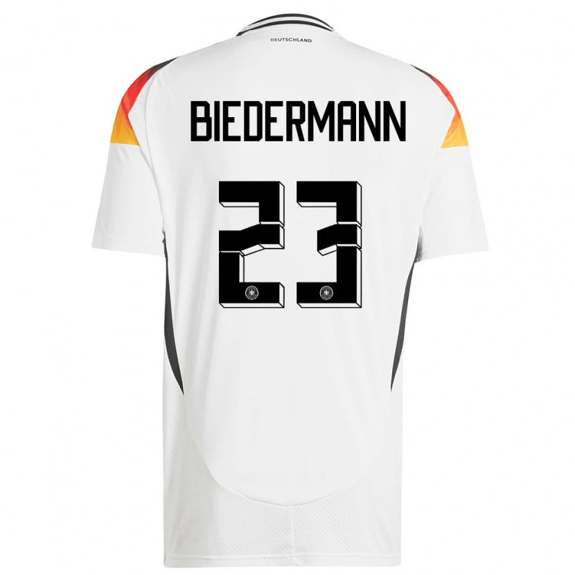 Danxen Kinder Deutschland Nico Biedermann #23 Weiß Heimtrikot Trikot 24-26 T-Shirt
