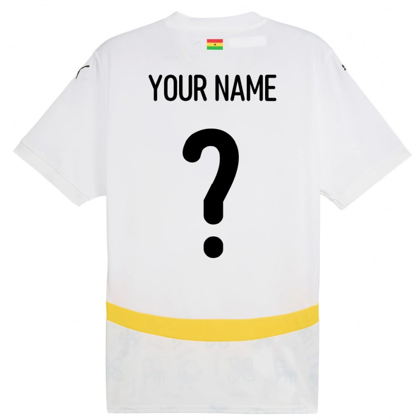 Danxen Kinder Ghana Ihren Namen #0 Weiß Heimtrikot Trikot 24-26 T-Shirt