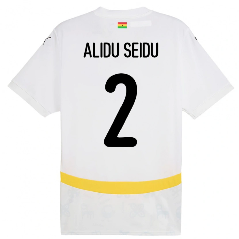 Danxen Kinder Ghana Alidu Seidu #2 Weiß Heimtrikot Trikot 24-26 T-Shirt