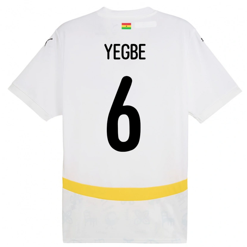 Danxen Kinder Ghana Terry Yegbe #6 Weiß Heimtrikot Trikot 24-26 T-Shirt