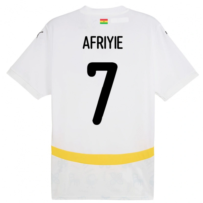 Danxen Kinder Ghana Jerry Afriyie #7 Weiß Heimtrikot Trikot 24-26 T-Shirt