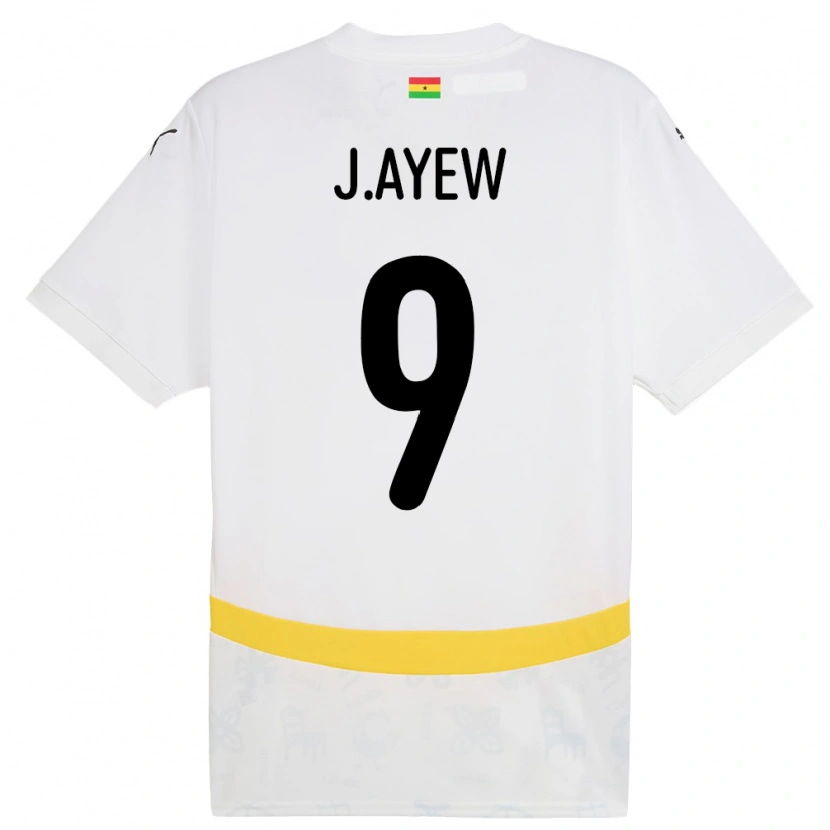 Danxen Kinder Ghana Jordan Ayew #9 Weiß Heimtrikot Trikot 24-26 T-Shirt