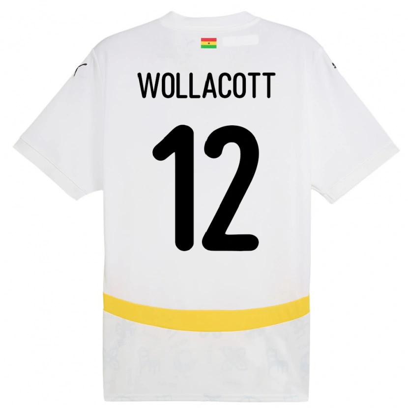 Danxen Kinder Ghana Joe Wollacott #12 Weiß Heimtrikot Trikot 24-26 T-Shirt