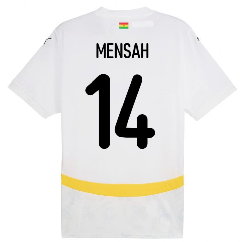 Danxen Kinder Ghana Gideon Mensah #14 Weiß Heimtrikot Trikot 24-26 T-Shirt