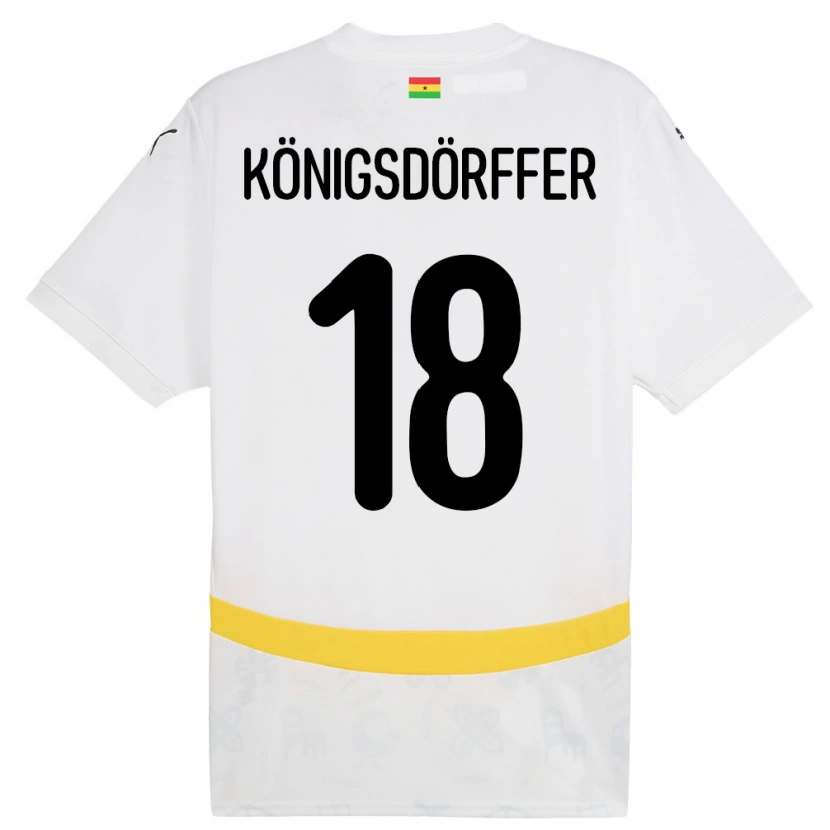 Danxen Kinder Ghana Ransford Königsdörffer #18 Weiß Heimtrikot Trikot 24-26 T-Shirt