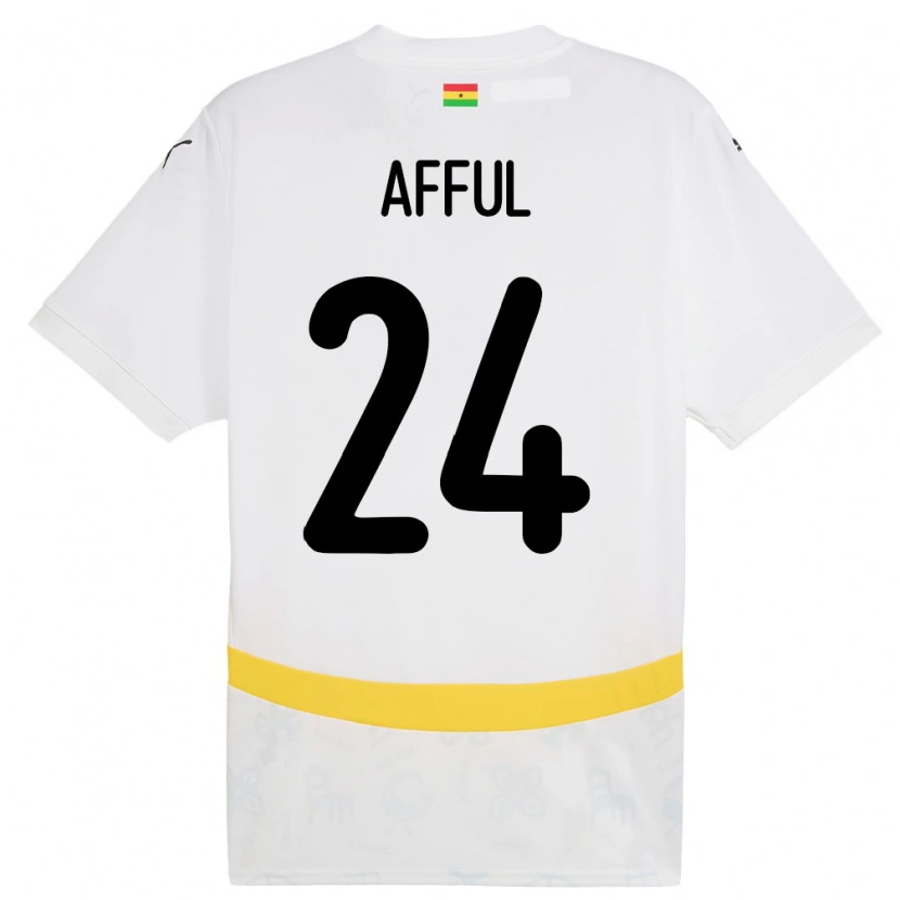 Danxen Kinder Ghana Isaac Afful #24 Weiß Heimtrikot Trikot 24-26 T-Shirt