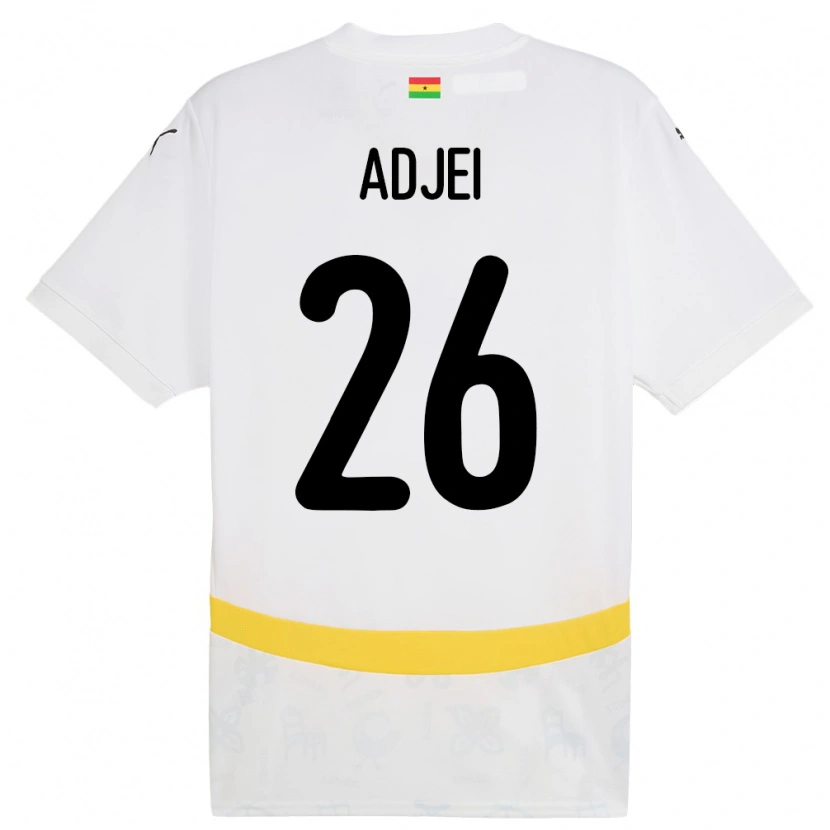 Danxen Kinder Ghana Nathaniel Adjei #26 Weiß Heimtrikot Trikot 24-26 T-Shirt